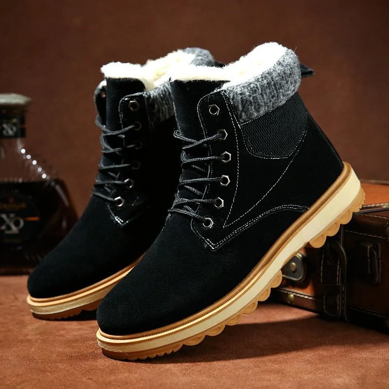 Botas Martin masculinas impermeáveis de cano alto com acolchoamento, perfeitas para manter seus pés secos, quentes e estilosos.
