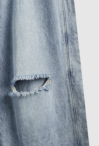 Title 15, Retro Style Mens Wear Ripped Washed Wide-leg J...