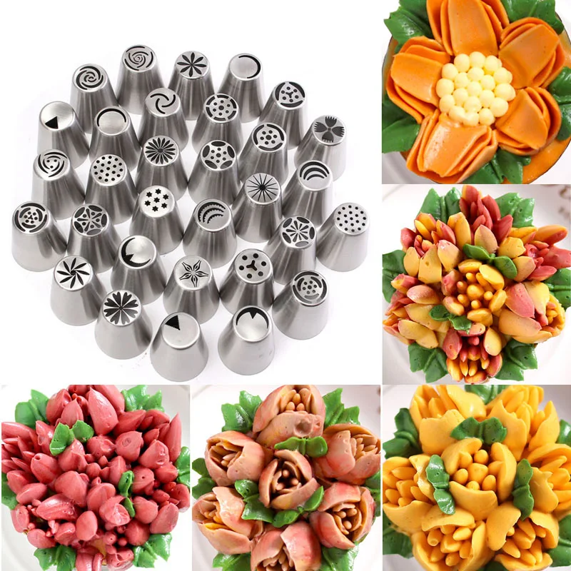 Decora Pasteles Navideños con 30 Boquillas de Acero Inoxidable DIY Serie Herramientas de Decoración de Pasteles Variadas