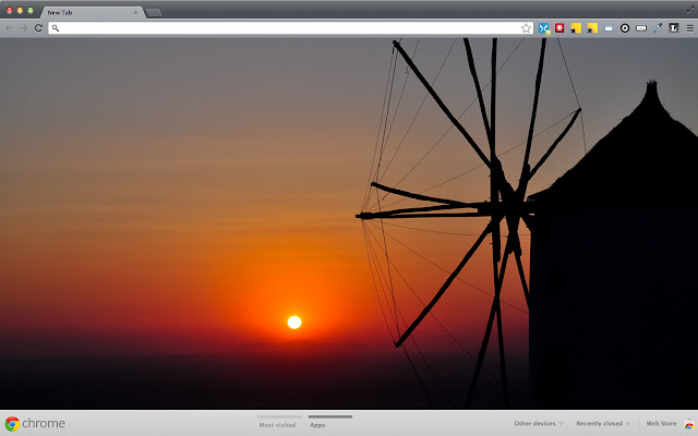 Santorini Sunset, Greece chrome extension