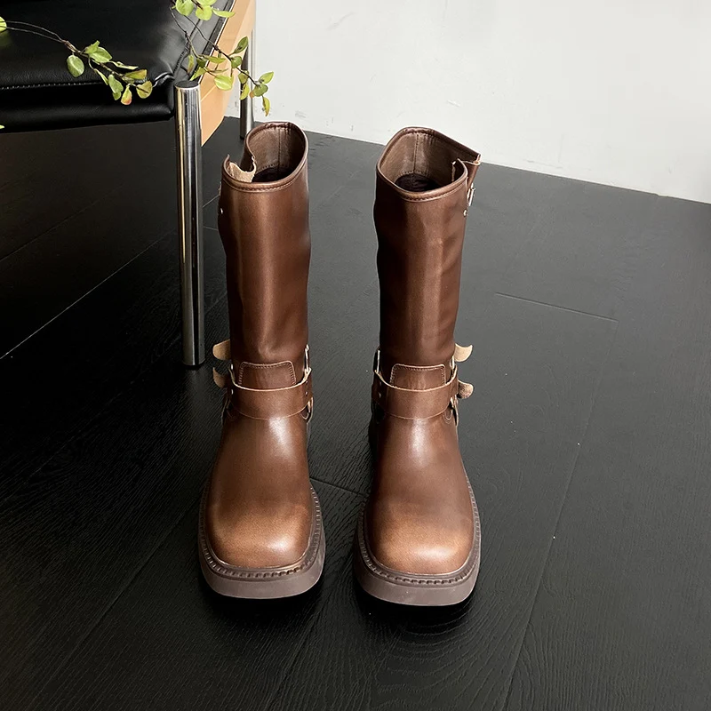 Bottines Martin Vintage d'Été pour Femme, Polyvalentes et Faciles à Assortir, Confort et Style Rétro pour Toutes les Tenues