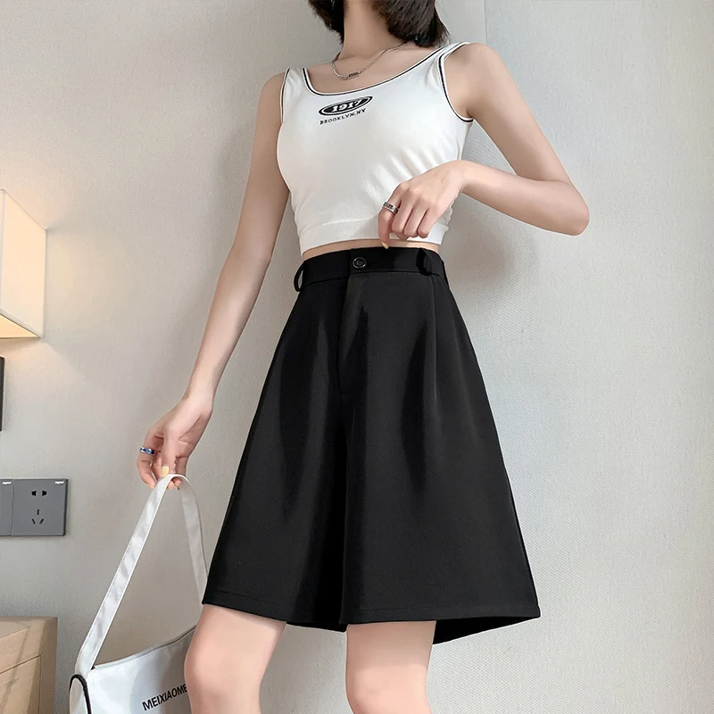 Shorts d'été pour femmes, fins et amples, décontractés, jambes larges, taille haute, style tailleur, pour un confort et une élégance inégalés.