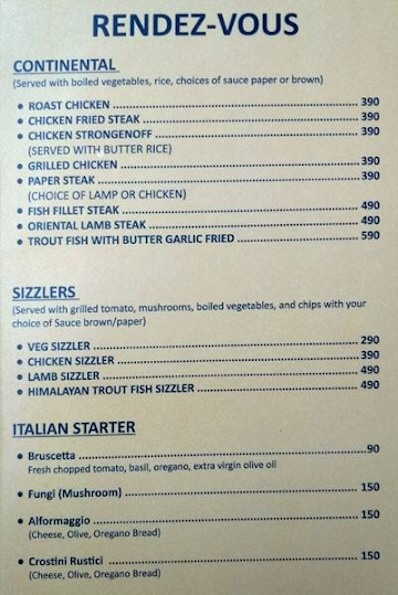 Rendez-Vous menu 