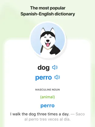Image from Spanishdictionary.com, one of the best Spanish apps for kids.