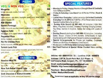 MediumWellDone menu 