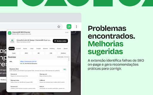 CamaraUX SEO Checker screenshot 2
