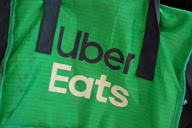 An Uber Eats delivery bag is seen on a bicycle in Brooklyn, New York City, U.S., May 9, 2022.