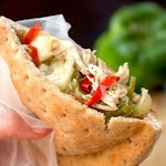 Slow Cooker Chicken Philly Pita Pockets was pinched from <a href="http://www.target.com/r/recipes/slow-cooker-chicken-philly-pita-pockets-recipe" target="_blank">www.target.com.</a>