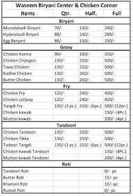 Wasim Biryani Center menu 1