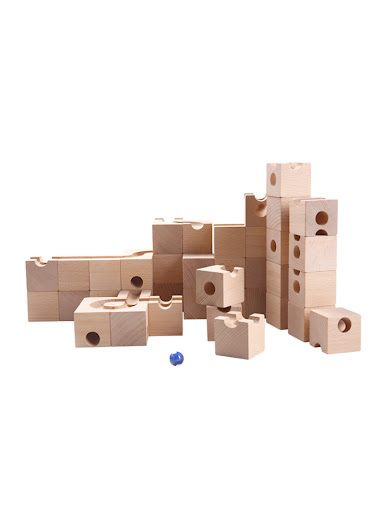 Title 3, Wooden Building Blocks Assembled Puzzle Track B...