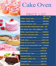 Cake Oven menu 1