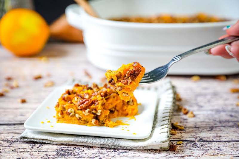 The Not So Sweet Potato Casserole On A Fork.