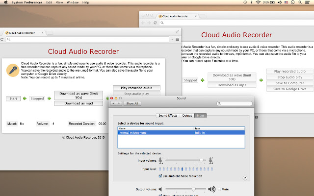 Cloud Audio Recorder chrome extension