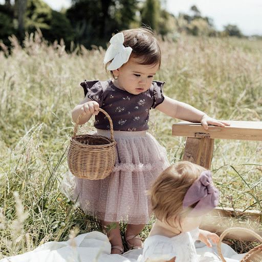 Title 5, Summer Nordic Style Girl Floral Purple Baby T-S...
