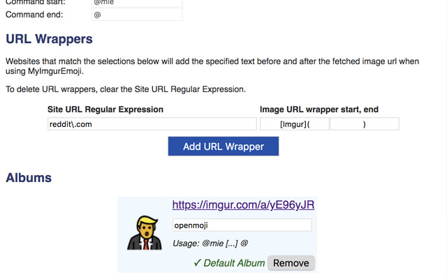 MyImgurEmoji chrome extension