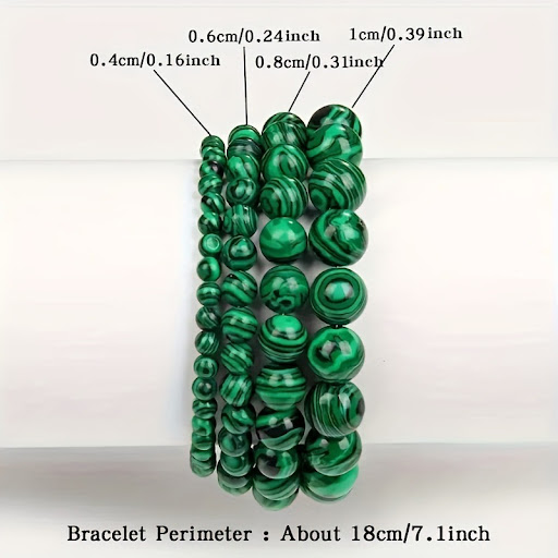 Title 4, Fashion Malachite Single Circle Green Bracelet,...