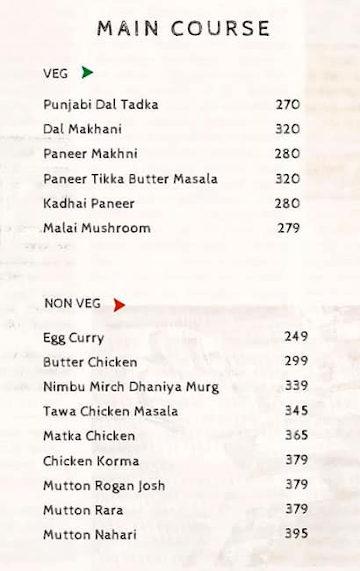 Biryani Stock Exchange menu 