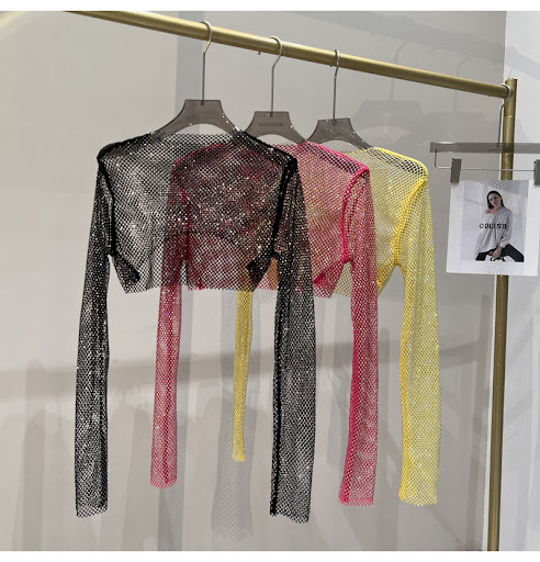 Title 13, Colored Diamond Short Top Mesh. This stylish me...