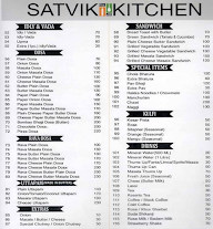 Satvik Kitchen menu 1