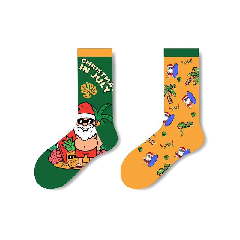 AB Surface Kerstsokken voor heren, halverwege de kuit, van katoen. Comfortabel en feestelijk, ideaal als cadeau of voor dagelijks gebruik.