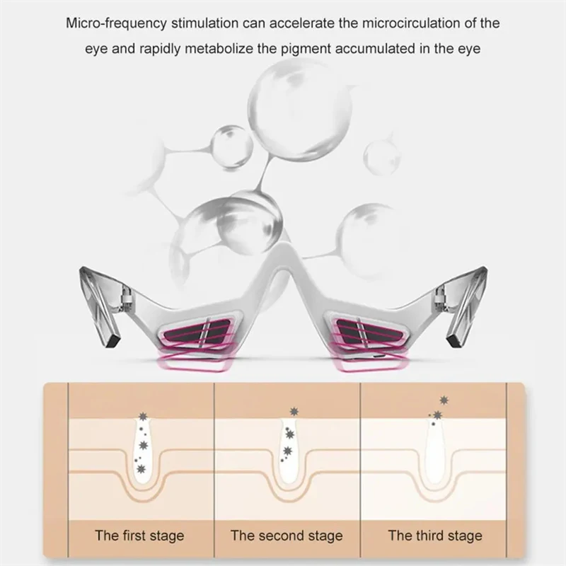3D Microstroom Pulse Massage Oog Beauty Device vermindert rimpels, donkere kringen en wallen en verbetert de oogcontouren.