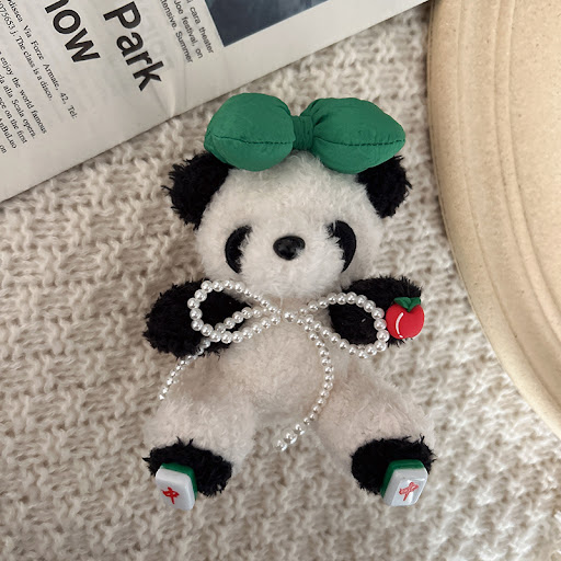 Title 1, New Year Be Rich Panda Pearl Bow Plush Pendant ...