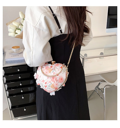 Title 6, Sweet Floral Chain Crossbody Bag Fashion Tote S...