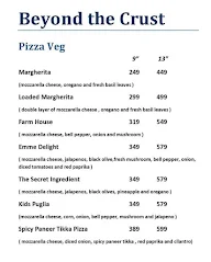 Beyond The Crust menu 1