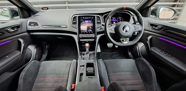 The racy Renault has interior styling to match its ebullient nature. Picture: DENIS DROPPA