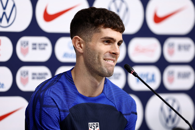 Christian Pulisic of United States reacts during the United States Press Conference at Al Gharafa Stadium on December 01, 2022 in Doha, Qatar.