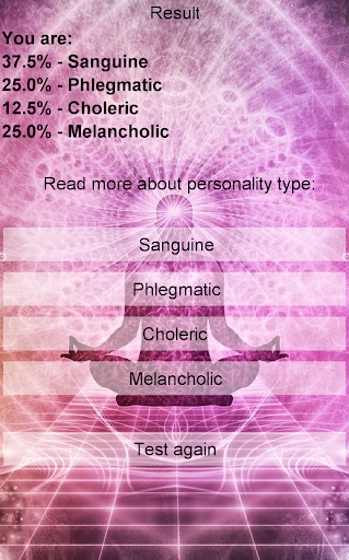 choleric temperament test