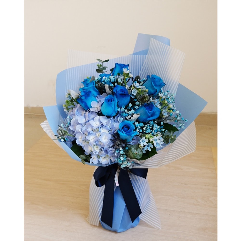 Blue Rose Flower Bouquet 藍玫瑰 花束 B01 Bs Flower 青沐