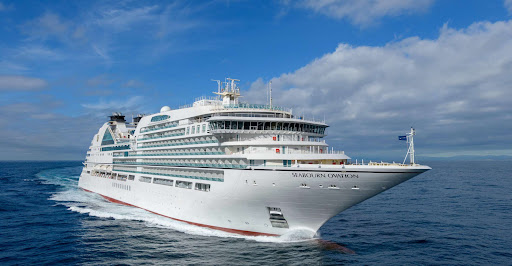 The Seabourn Ovation luxury mega-yacht carries 604 passengers. 