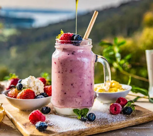 Greek Yogurt Berry Protein Smoothie [450 Ml Mason Jar]