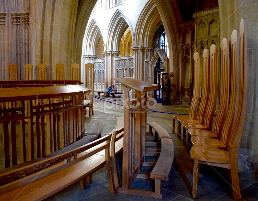 Choir stalls, Wells Cathedral by Timothy Carney - Buildings & Architecture Places of Worship ( england, choir, wells, chairs, cathedral )