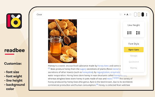 Read Bee -  text mode reader online