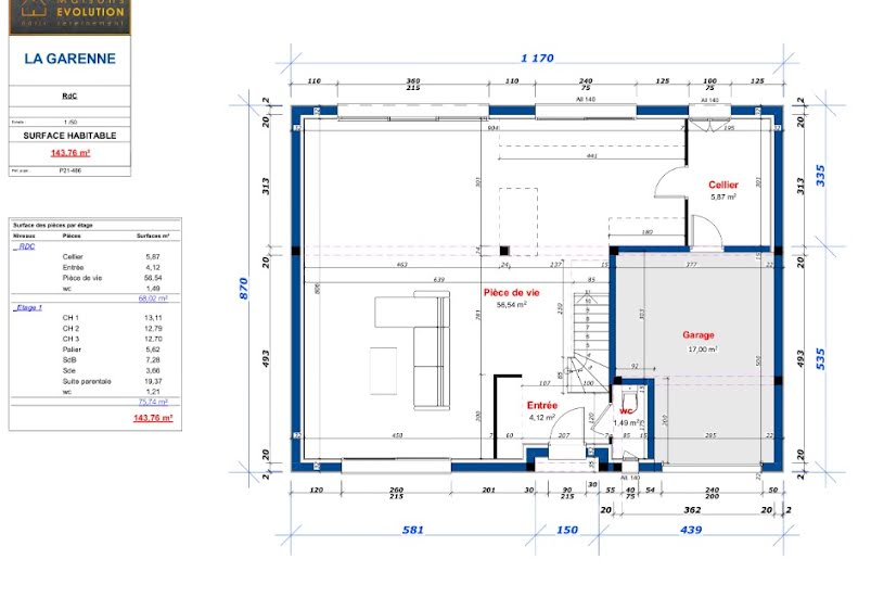  Vente Terrain + Maison - Terrain : 447m² - Maison : 145m² à Nanteuil-lès-Meaux (77100) 