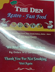 The Den Restro & Bar menu 1