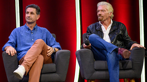 Kim Reid, CEO and founder of Takealot.com, and Sir Richard Branson.