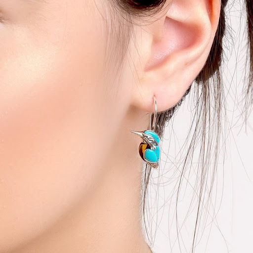 Title 3, Vintage Turquoise Sen Earrings and Necklace set...