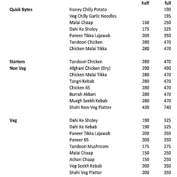 Nizam E Biryani menu 