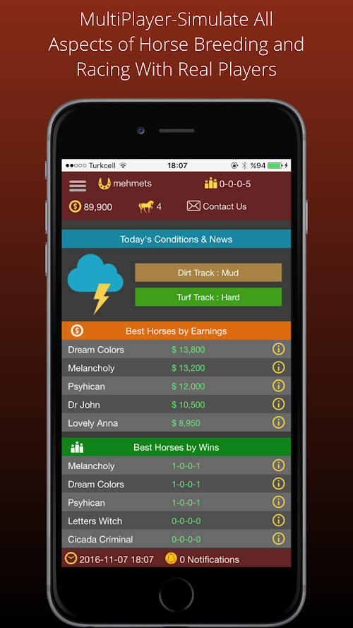 Android application Horse Race Manager Game Online screenshort