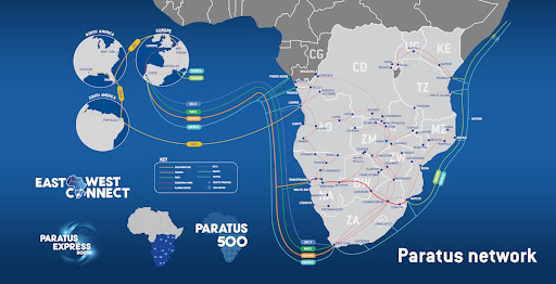 Paratus network footprint map.