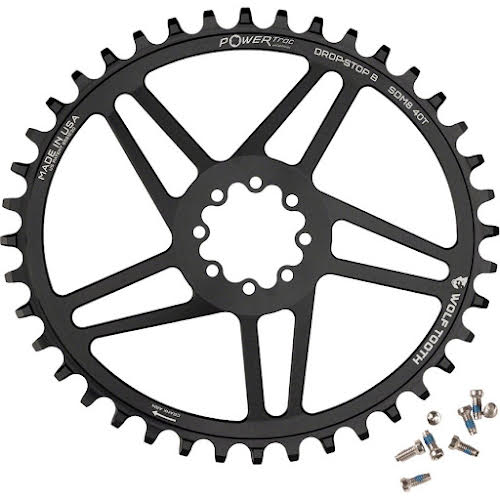 Wolf Tooth Elliptical Direct Mount Chainring - 44t, SRAM 8-Bolt Cranksets, 6mm Offset, Black