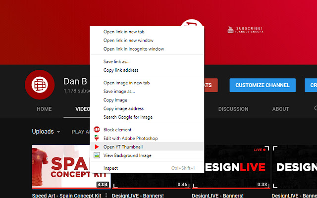 View Youtube™ Thumbnail chrome extension