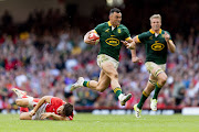 The last time the Springboks played Wales they ran rampant in Cardiff last year. Here Jesse Kriel is on the move with Pieter-Steph du Toit in support.  