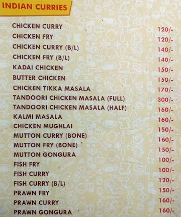 Tasty Paradise Restaurant menu 