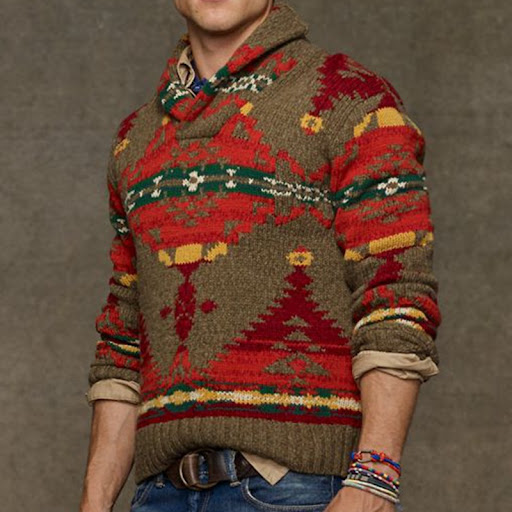 Title 4, Mens Fashion Casual Jacquard Long-sleeved Swea...