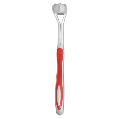 Dreiköpfige, dreiseitige Zahnbürste für eine gründliche Reinigung. Reinigt jeden Winkel für optimale Mundhygiene und gesunde Zähne.