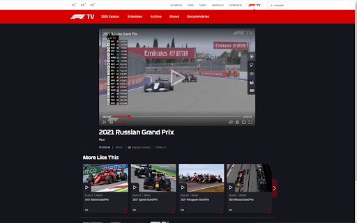 F1 TV Theater mode